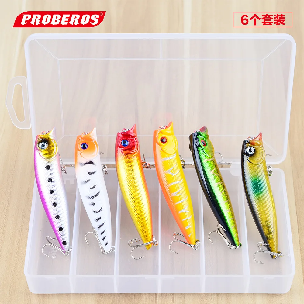 6pcs 9cm classic road bait plastic hard bait grilled fish bait 11.3g