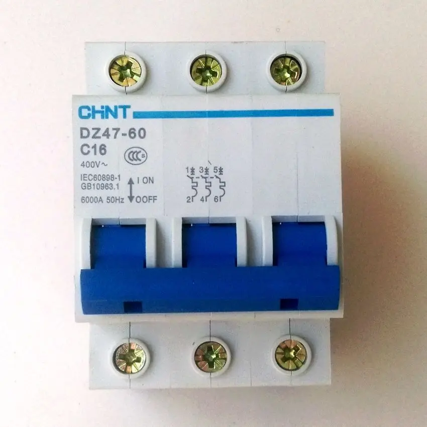 Автоматический мини выключатель CHINT C45N DZ47 60 3P C16A 400V MCB|circuit breaker|mini circuit breakercircuit breaker