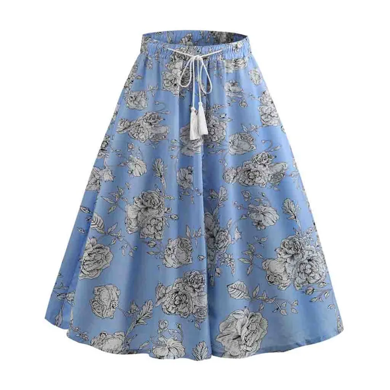 Fashion Casual Women Floral Printed Bandage Pocket Casual Lace Up Short Summer Beach Skirt For Ladies Female 2019 ELegant H26 (7)