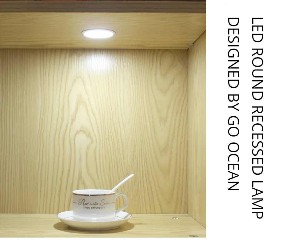 1Under Cabinet Lamps Night Puck Lights 3W 12V Round Kitchen Indoor Lighting LED SMD Energy Saving Lights Lamp Cupboards Light