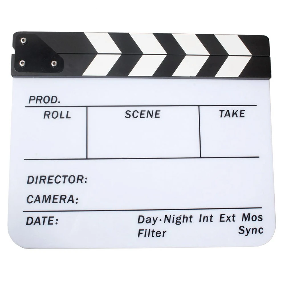 

Acrylic Clapboard Dry Erase Movie Clapper Board Slate 29.8 x 24.5cm