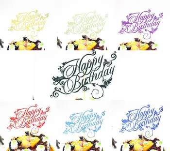 

1pc Multi Colors Happy Birthday Cake Flag Topper Single Stick Flags For Wedding Birthday Party Cake Baking Decor Supplies