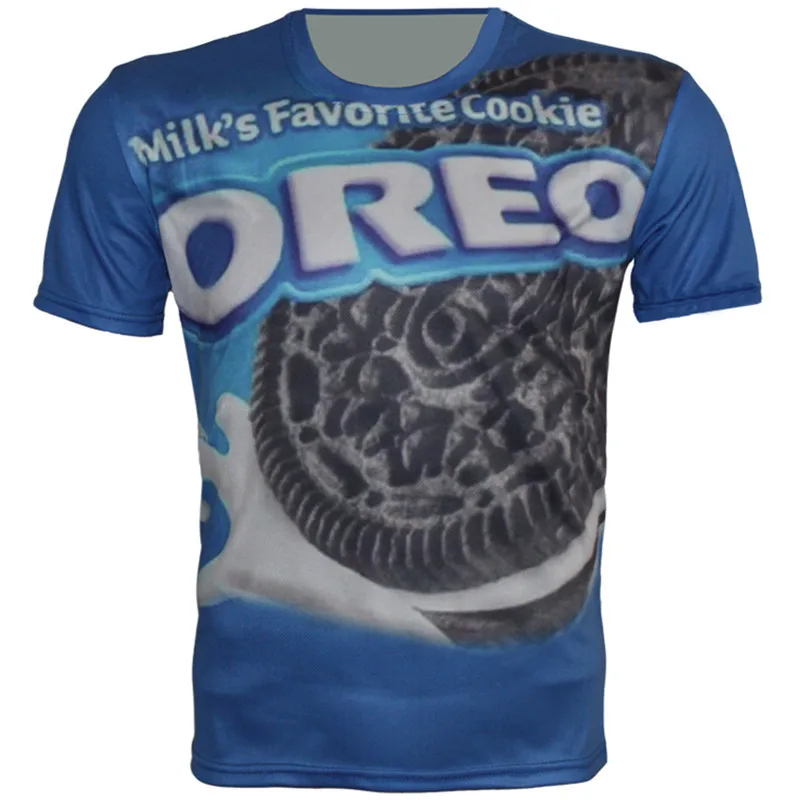 Новинка 2018 детская одежда футболка унисекс для мальчиков и девочек Oreo City Food