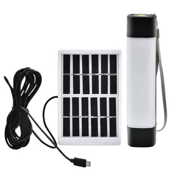 

Multi-function Outdoor Camp Light Flashlight USB Rechargeable 2W Portable Tents Emergency Night Lamp Hiking Solar Panel Power