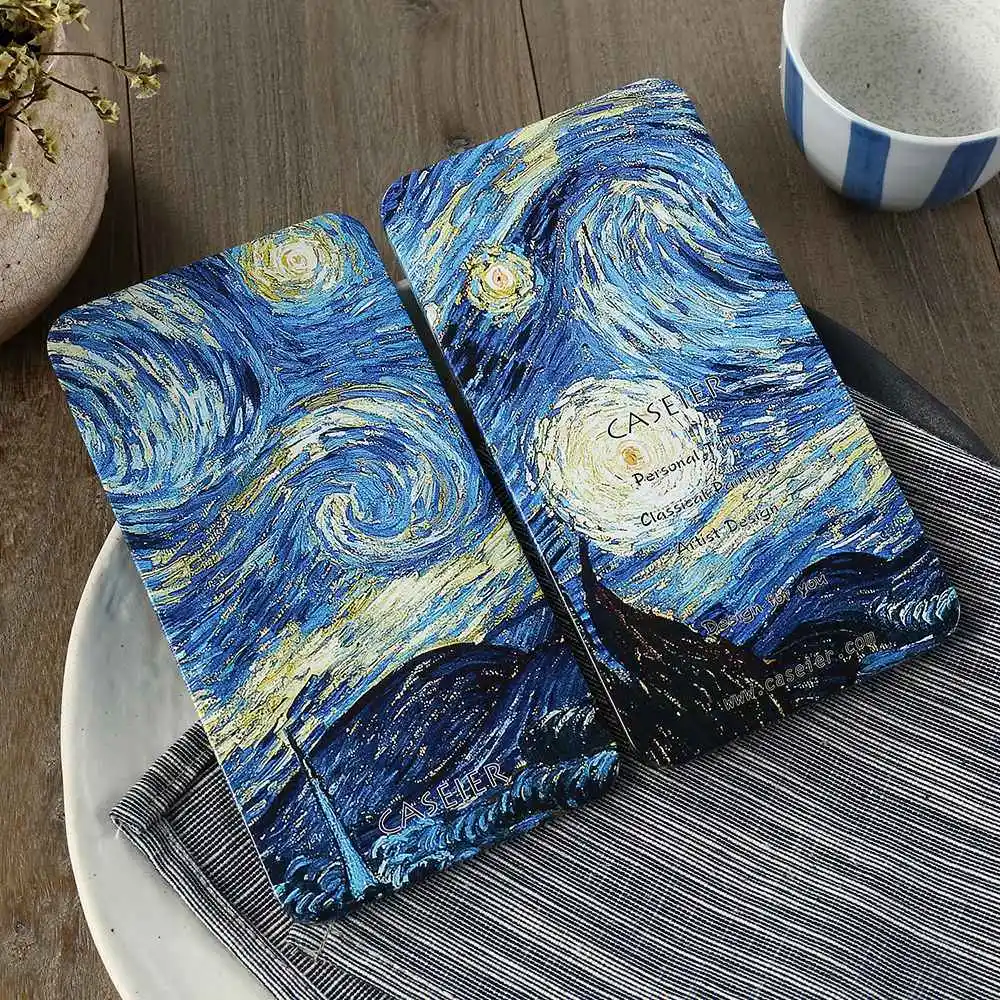 CASEIER Starry Night Phone Case + Gift Box For iPhone 5 6 7 8 Plus X Emboss Patterned Cover New Year Unique Gift Funda Capinha