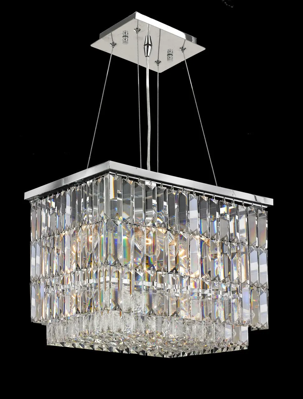 Модульная прямоугольник многоярусная w40cm квадратный Chrome светильники Люстра светильники Светодиодный домашнего освещения
