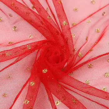 

Hot French Tulle Lace With Gold Glitter, Very Fashion and Popular French Mesh Tulle Net Lace Fabrics For Wedding/Clothes Dress