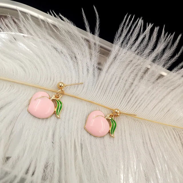 Фото серьги для женщин модные новые серьги гвоздики в форме персика цена