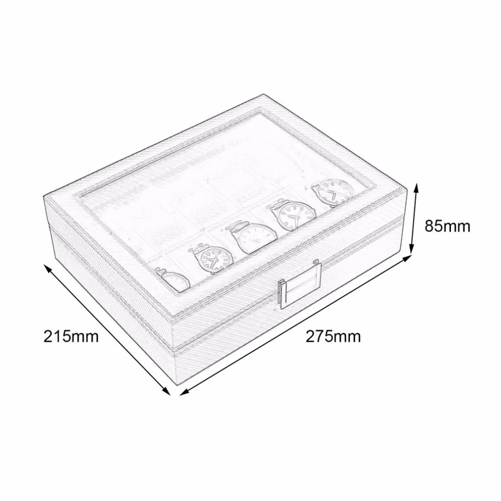 Коробка для часов с узором из углеродного волокна 10 ячеек 2020|watch box leather|watch giftpillow