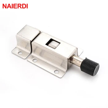 

NAIERDI Stainless Steel Door Bolt Spring Bounce Bolts Lock Door Chain Latch For Window Cabinet Toilet Furniture Hardware
