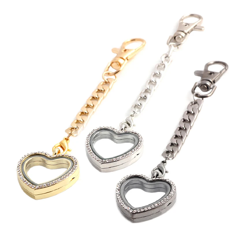 10pcs Newest Round 30mm Floating Locket Keychains Locket