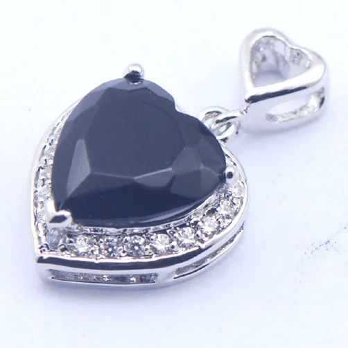 

New Black Onyx Woman 925 Sterling Silver Crystal pendant TE376