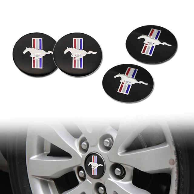 4pcs 56.5mm 3D Horse Flag Car Auto Steering Wheel Center Hub Cap Emblem