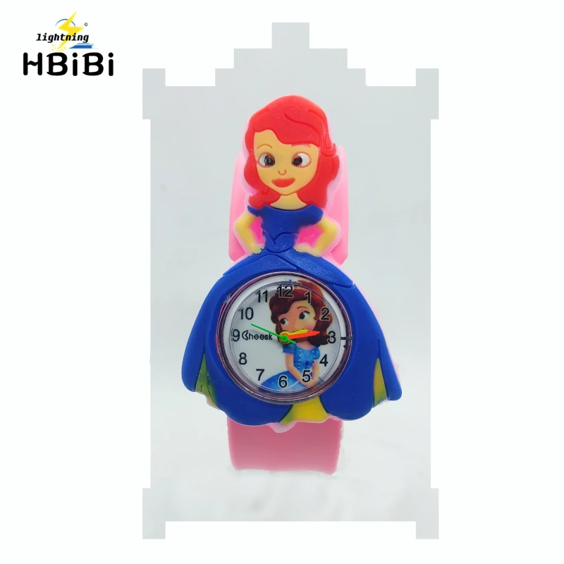 

Children Cartoon Princess Watches 2019 Cool 3D Rubber Strap Kids Watch For Girls Clock Baby Toy Christmas Gift Relogio infantil