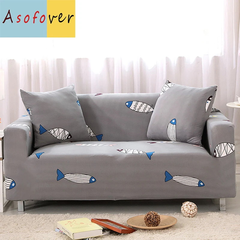 1PC Festive Fish Sofa Cover Elastic Sofa Slipcover Cubre Sofa Stretch
