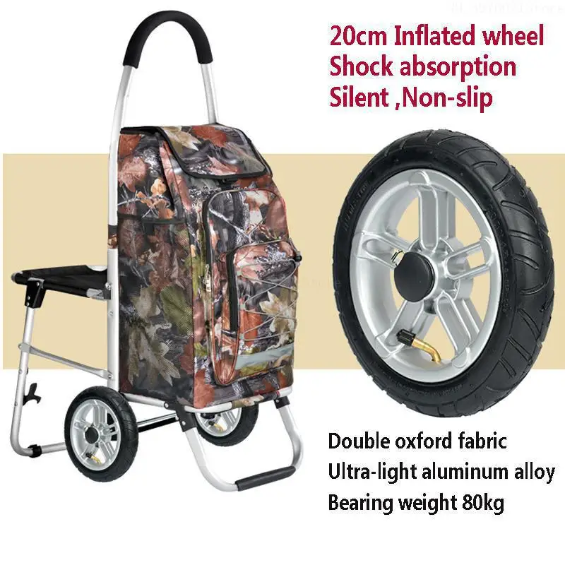 Открытый Кемпинг багажные тележки homeShopping cart складной портативный тележка инструмент для фотографии трейлер алюминиевый сплав рыбалка стул - Цвет: 3