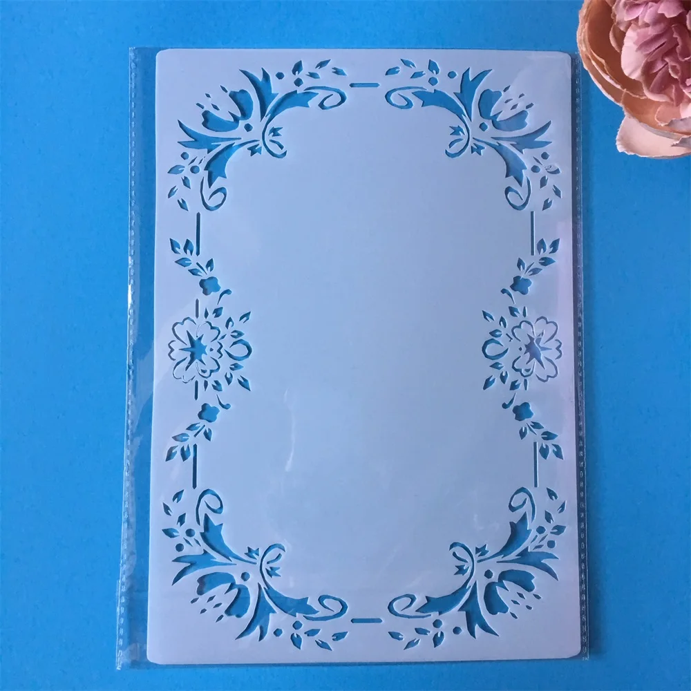 

Hot A4 Frame Border DIY Layering Stencils Painting Scrapbook Coloring Embossing Album Decorative Paper Card Template