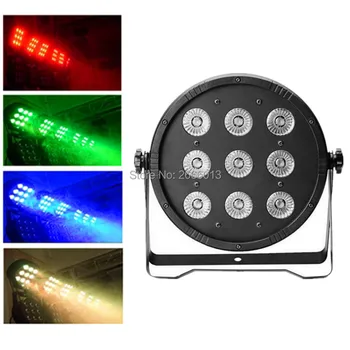 

Niugul 9x12W RGBW 4IN1 LED Flat Par Light,Auto/DMX/Sound Control LED Wash Effect Stage Lighting, Quad LED Flat SlimPar Lights
