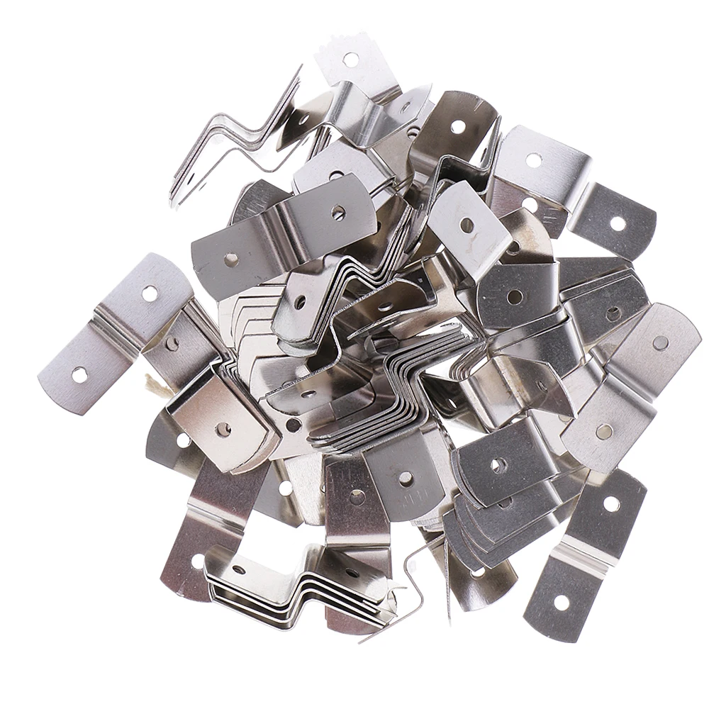 100 Piece Meal Offset Mounting Canvas Z Clips for Photo Picture Framing Findings