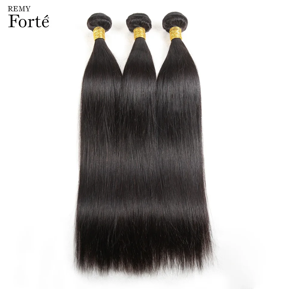 

Remy Forte Malaysian Straight 3 Bundles Deal Double Drawn Human Hair Natural Black Hair Extension Straight Human Hair Bundles