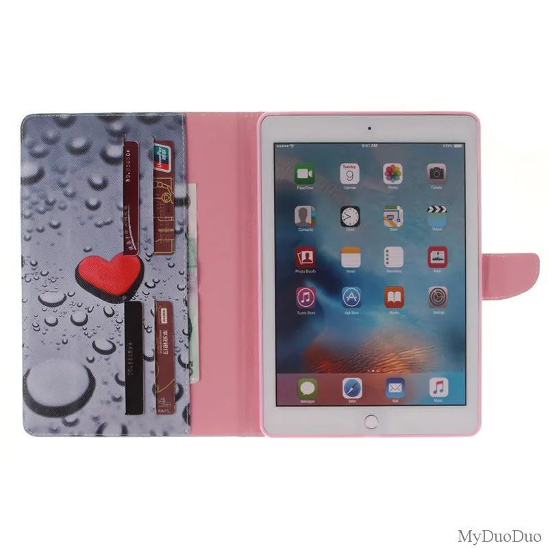 Fashion Two Sides Flower PU Leather Case For Apple iPad Pro 9.7 Case Wallet Flip Stand Tablet Cover Case With Card Money Holder (79)