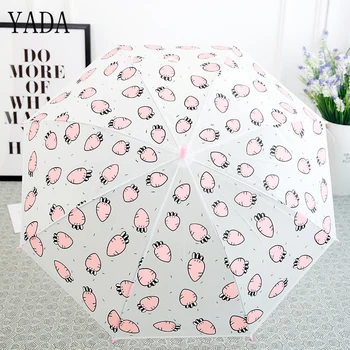 

YADA Design Fruit Carrot Pattern Folding Rainy Transparent Umbrella For Women Girl Rainproof Protection Parasol Umbrella YD034