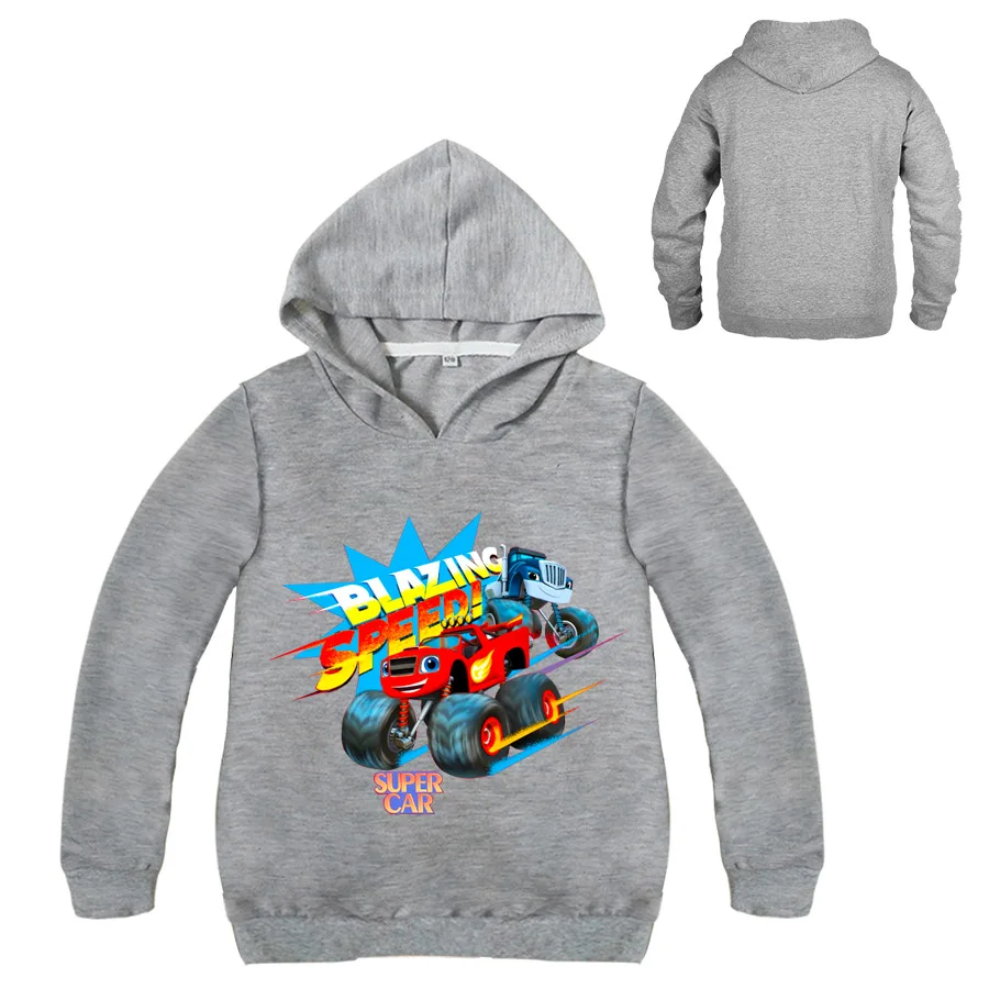 Детская одежда Blaze Car толстовки с капюшоном для мальчиков и девочек монстрами