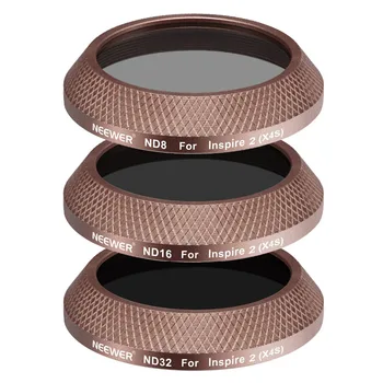 

Neewer 3 Pcs Lens Filter Kit for the DJI X4S Camera (Inspire 2): ND8+ND16+ND32 Filter Optical Glass Aluminum Alloy Frame (Gold)