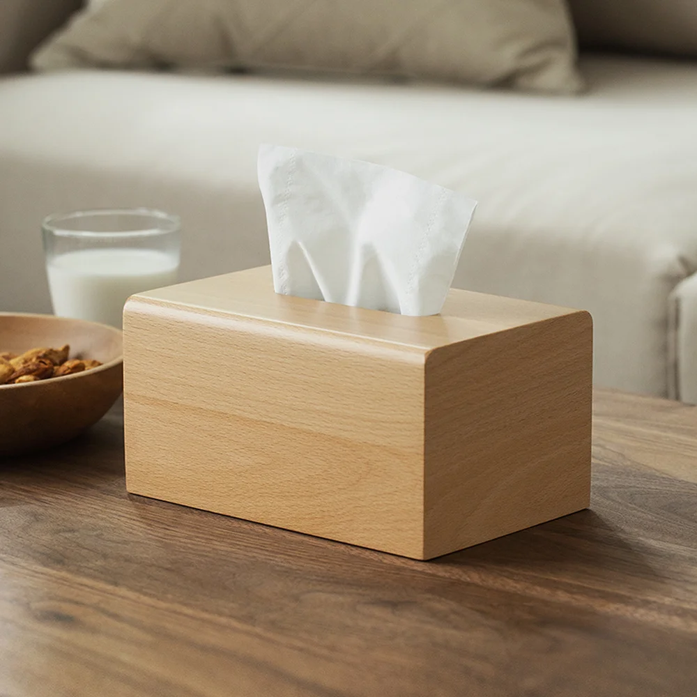 Buy Wooden tissue box living room coffee table desktop