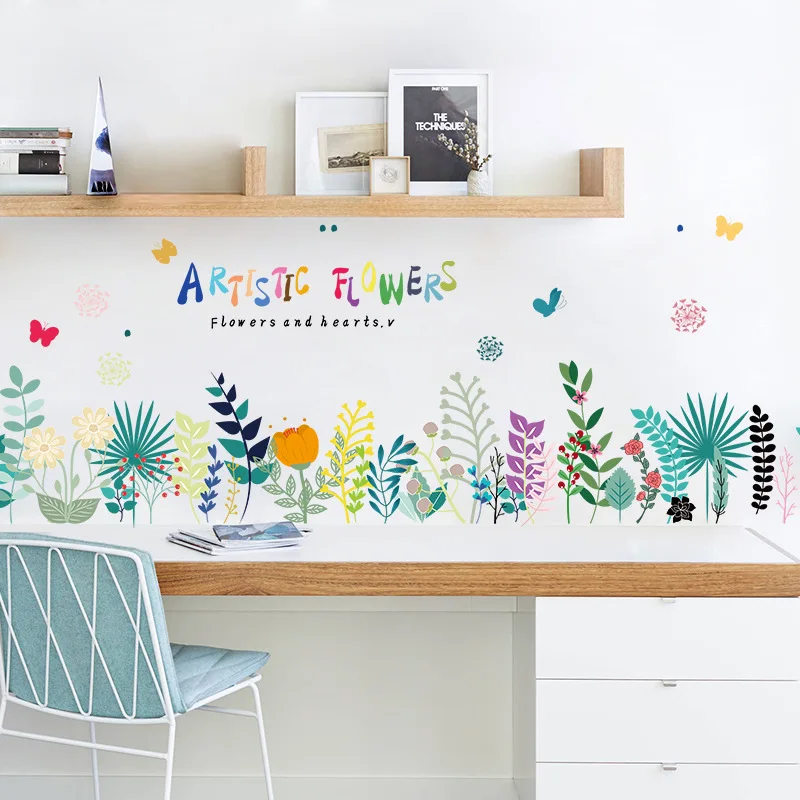 Removable Artistic Flower Wall Stickers Living room Bedroom Nursery