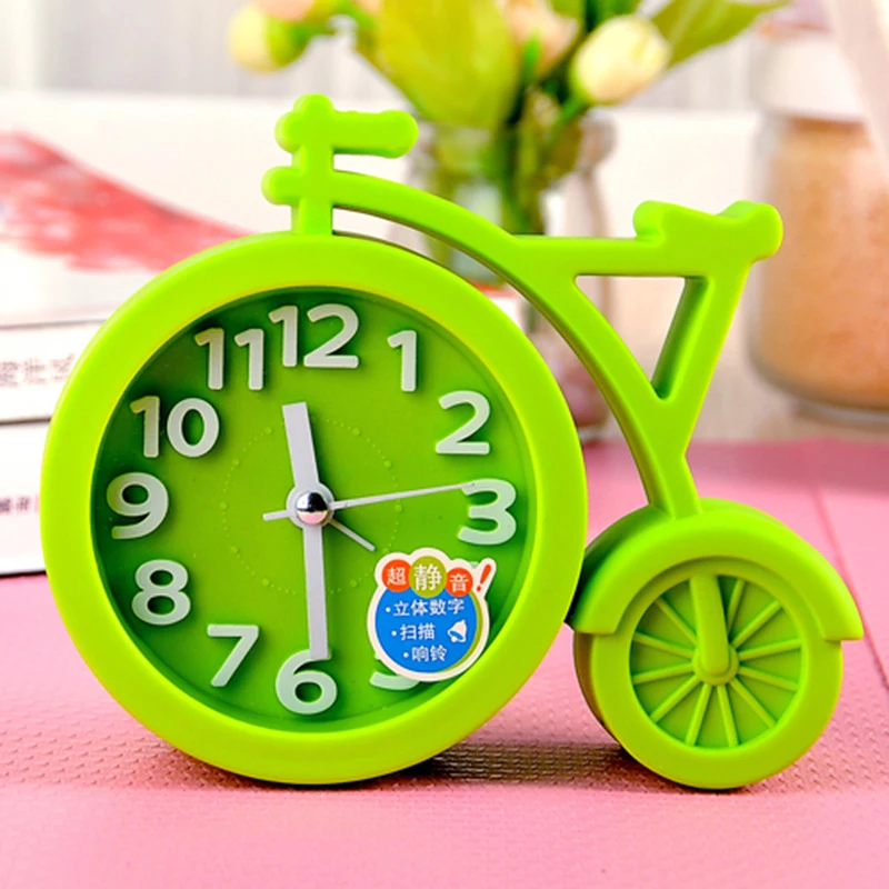 Candy Colors Portable Mini Mute Alarm Clock Bicycle Clocks Battery