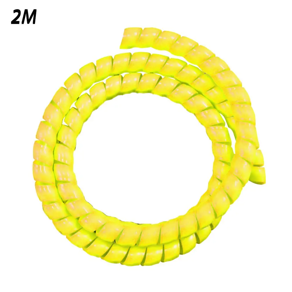 8 мм 2 м линия Органайзер трубы защиты спираль обмотка кабеля провода защитная крышка трубки#125 - Цвет: Цвет: желтый