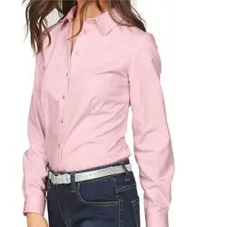 Осень 2018, Женская Однотонная рубашка, женская рубашка с длинным рукавом, топы для женщин, блузка, рубашка на пуговицах, свободная блузка