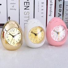 RHYTHM Cute Egg Shape Alarm Clock Ultra Silent Jumping Movement Clock Tumbling Beep Alarm See Through