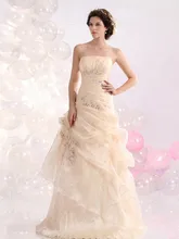 Lange Abendkleid A-linie Organza Lace-up Trägerlosen Rüsche Rock Prom Kleider Mit Perlen Benutzerdefinierte Größe