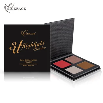 

4 Colors Natural Make Up Face Powder Foundations Oil-control Brighten Concealer Shade Bronzing Pressed Powder