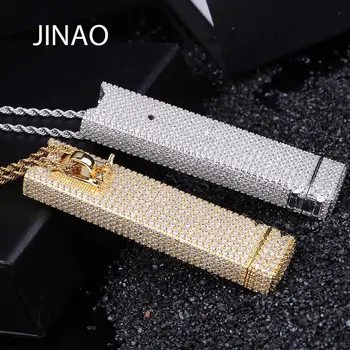

JINAO NEW Juul Case Iced Out Pendant Necklace Micro Pave Cubic Zircon Charm Jewelry For Men and Women's Gift