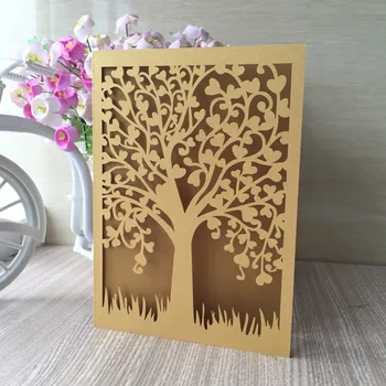 

12Pcs Romantic Wedding Party Invitation Card Delicate Carved love heart design Pattern Hollow Out Wedding Invitation Cards