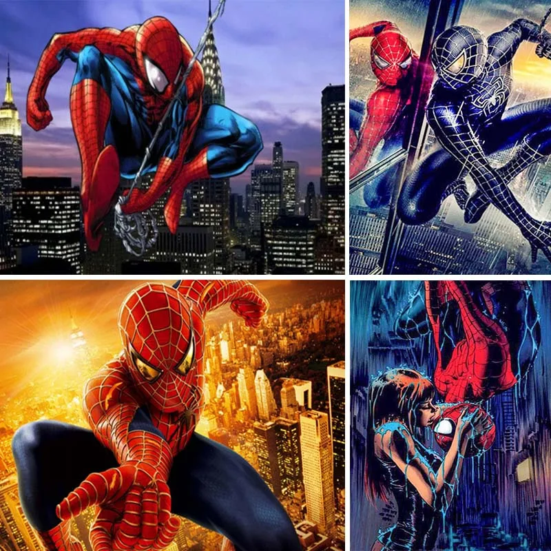 

Marvel Diamond Painting Spiderman Full Square 5d Diy Diamant Paint Super hero Girl Diamond Embroidery Home Decor Kids Gift Y74