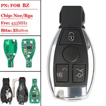 5 шт./лот) удаленный Управление Smart Key 433 мГц 3 Кнопка для Mercedes BENZ replacment 2000+ Поддержка NEC и BGA Keyless карты