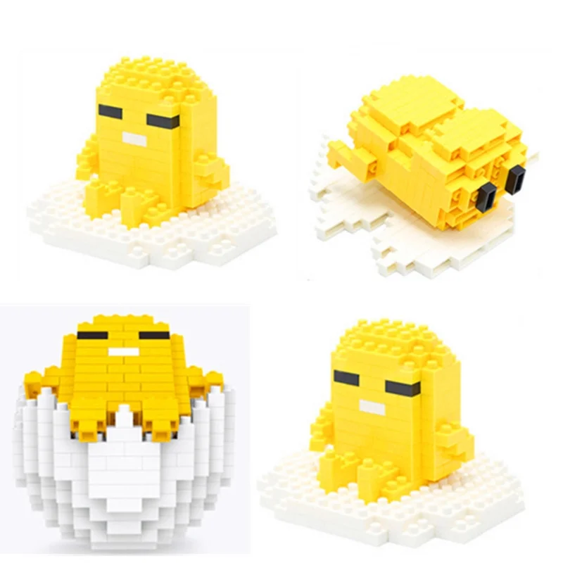 

Kids DIY Cute Yellow Lazy Eggs Figure Model Toy Figure Building Blocks Nano Block Miniature Diamond Brick Gift For Children