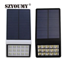 SZYOUMY 15 светодиодный солнечный свет для украшения сада супер яркий светодиодный настенный светильник сенсор плюс 3 режима работы белый черный