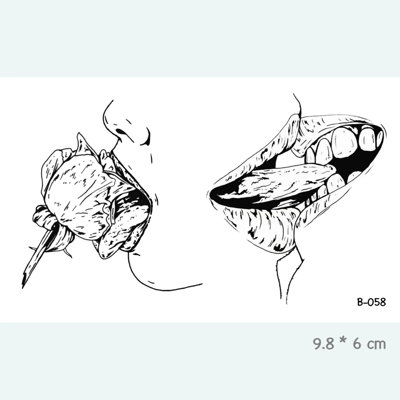 Сексуальная женщина тело рот пистолет глаза водонепроницаемый временные татуировки наклейки для взрослых искусство тела поддельные татуировки для женские татуировки BB-001
