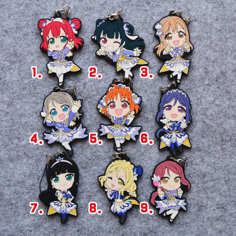 9 шт./лот брелок для телефона Love Live Kotori аниме Nico Rin Umi Maki Chika Dia Riko Yoshi kc Kunikida Kanan