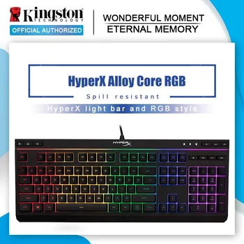 

KINGSTON HyperX Alloy Core RGB E-sports Gaming Keyboard Metal panel mechanical keyboard dynamic effects Spill-resistant keyboard