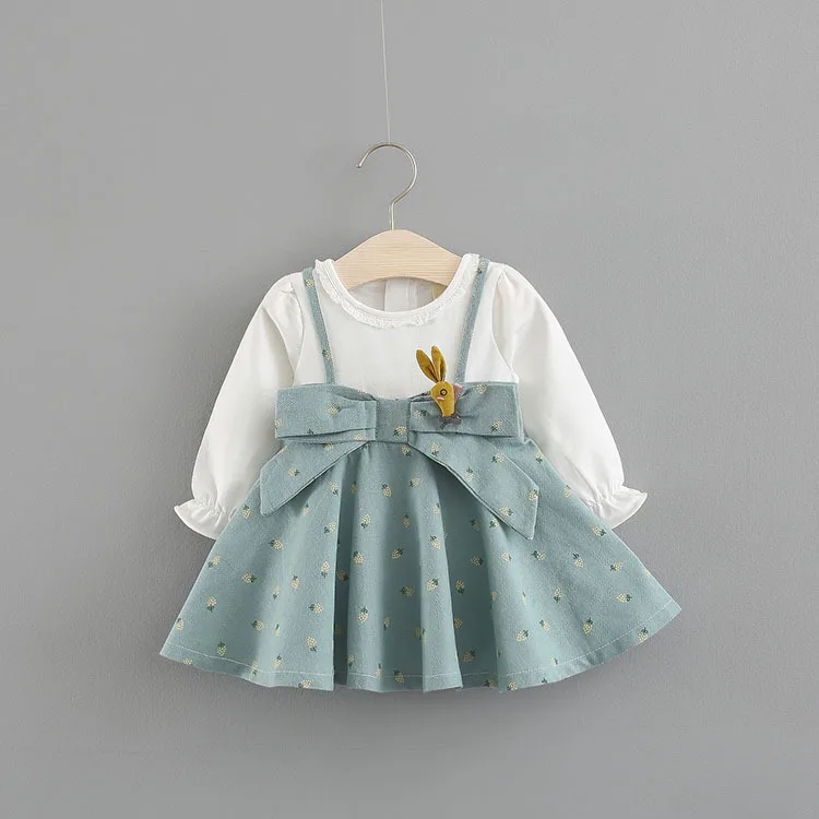 Новое Осеннее повседневное Хлопковое платье для малышей, vestido infantil осеннее цельнокроеное платье с длинными рукавами и рюшами для детей от 0 до 3 лет, подарок