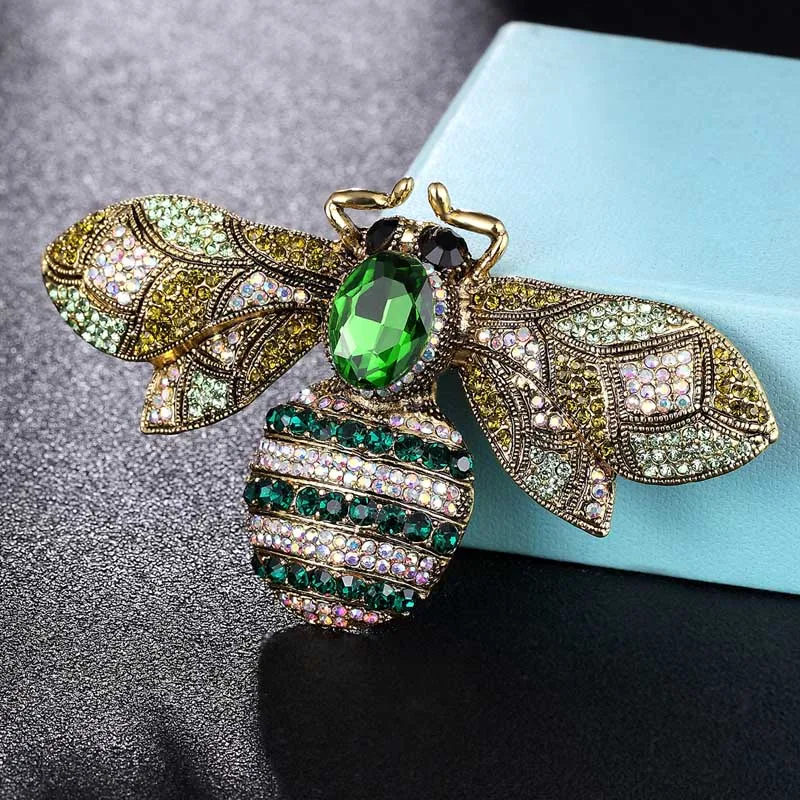 green mix color Zlxgirl модные броши с большой Пчелой ювелирные изделия из металлического сплава в форме пчелы Мужская брошь с булавкой букет красивые женские шарф Шпильки Аксессуар Для хиджаба - Окраска металла: green mix color