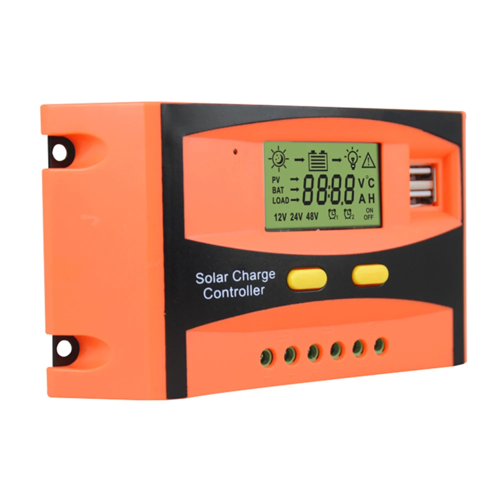 

PWM Solar Controller 20A Orange Automatic Identification Solar Panel Battery Light Regulator Dual USB Charge Humiture Sense