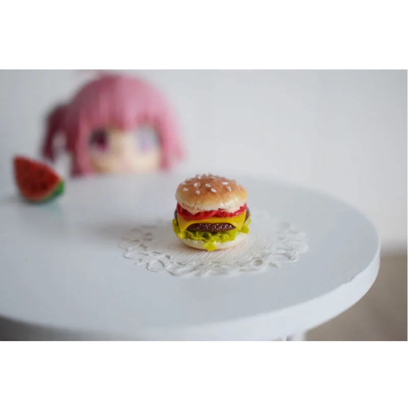 2 шт. миниатюрные глиняные гамбургеры для кукольного домика|food play|play kitchenminiature food |