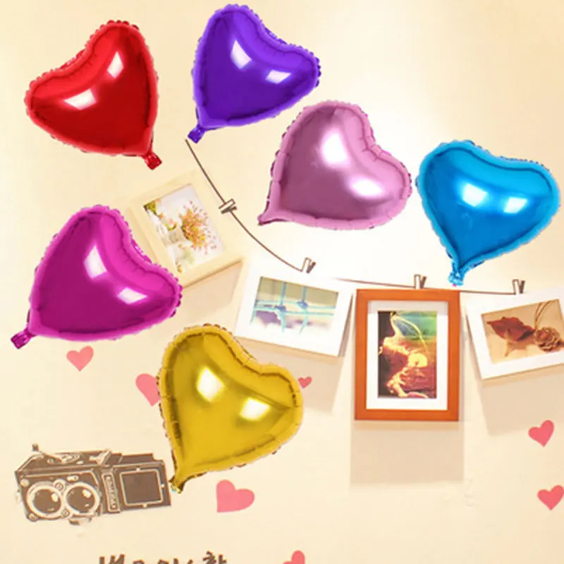 

10pcs 10inch Romantic heart Pearl Purple Pink Foil Balloons helium wedding I Love You Globos Party Decor pure color balls